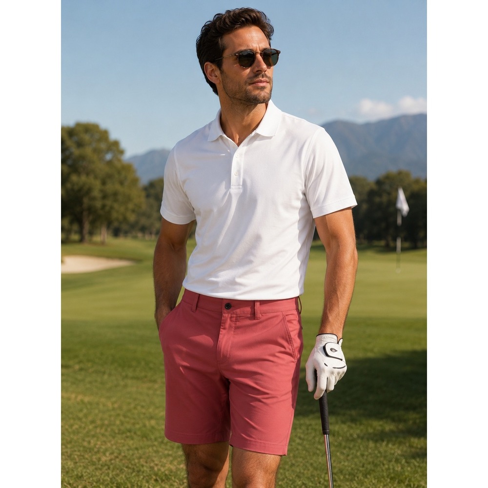 Puli Mens Stretch Woven Golf Shorts Washed Red Size‎ 32 PUSHT0595WD32 NWT